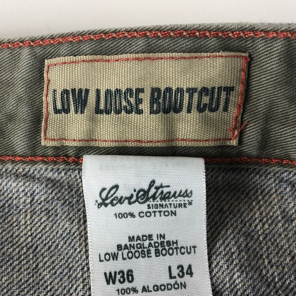 Levis Signature Low Loose Bootcut Distressed Jeans - Picture 6 of 7